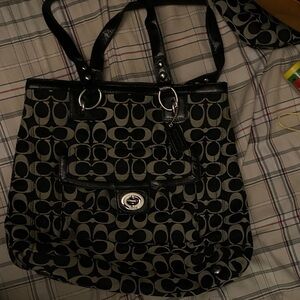 Black and Gray Designer Tote Bag